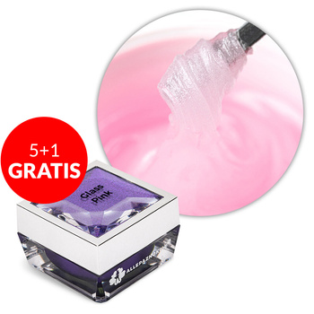 5+1 Free Acrylgel Building Gel by Allepaznokcie, HEMA/Di-HEMA Free, Glass Pink, 15g