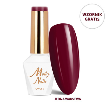 LED/UV Gel Polish "The Trend Edit" No. 302 Cherry Bomb by MollyNails, HEMA/Di-HEMA Free, 8g+ FREE Color Chart