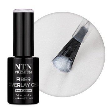 Gel in a bottle with microfibers Fiber Overlay Gel Milky Glitter NTN Premium 7 g