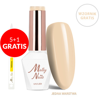 5+1 Free LED/UV Gel Polish Business Class No. 315 Warm Latte by MollyNails (HEMA/Di-HEMA Free) 8g + Free "Yellows" Color Chart