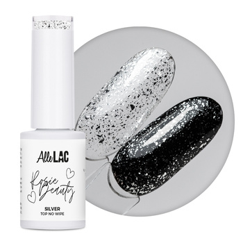 Top coat with a cut foil effect, silver top no wipe AlleLac x Rosie Beauty 6g