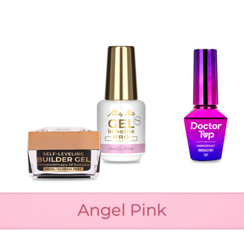 Molly Nails PRO MATCH SYSTEM 2+1 Angel Pink 2 builder gels + Doctor Top 10g