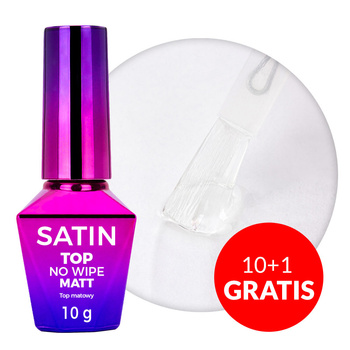 10+1 free Satin Top Molly Nails matte top coat no wipe without washing Clear 10g