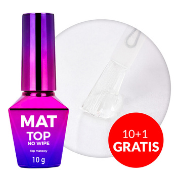 10+1 Free Molly Nails Matte Top Coat, No-Wipe, No-Rinse, HEMA/Di-HEMA Free Clear 10g