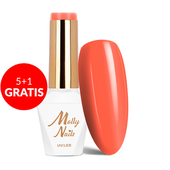5+1 free LED/UV Gel Polish Molly Nails Power Flower No. 721 Orange Velvet HEMA/Di-HEMA Free 8g