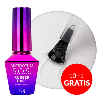 10+1 free Rubber base flexible nails manicure pedicure for attaching decorations S.O.S. Antidote Molly Nails Clear 10g