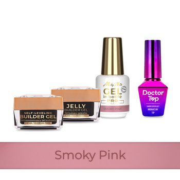 Molly Nails PRO MATCH SYSTEM 3+1 Smoky Pink: 3 builder gels + Doctor Top 10g