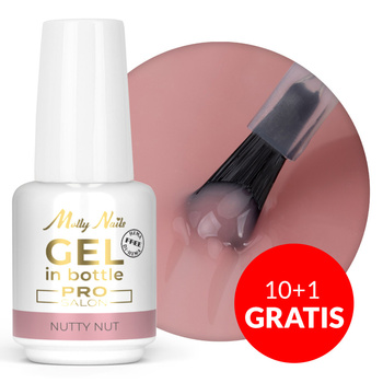 10+1 free Building gel in a bottle with a brush Gel in Bottle Molly Nails Pro Salon Nutty Nut HEMA/Di-HEMA Free 15g