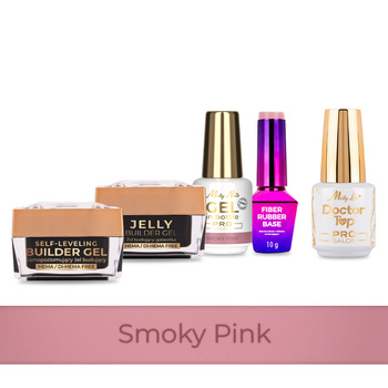 Molly Nails PRO MATCH SYSTEM 4+1 Smoky Pink 3 builder gels + base coat + Doctor Top 15g