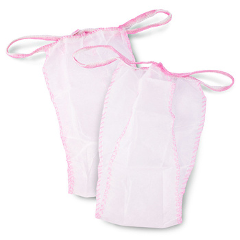 AlleMed disposable cosmetic thongs, white with pink trim, 10 pcs