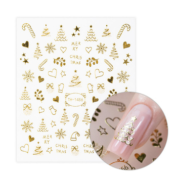 MollyNails TH-1456 self-adhesive Christmas gold nail stickers