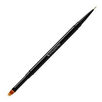 Staleks PRO Expert Double-Sided Brush (7 mm for detailing and 11 mm for ombre), Black