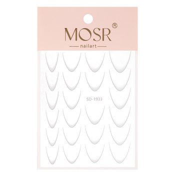Gradient adhesive nail stickers/French/Ombre/French smile line 23 pcs. white SD-1933
