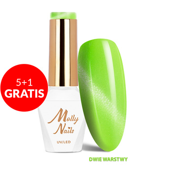 5+1 Free LED/UV Gel Polish Cat Eye Pastel No. 270 Lime Molly Nails HEMA/Di-HEMA Free 8g