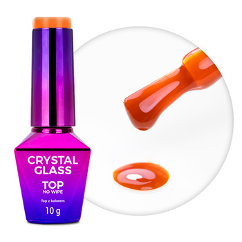 Colorful top coat without washing Crystal Glass Molly Nails Orange Pumpkin HEMA/Di-HEMA Free 10g
