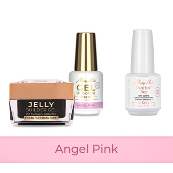 Molly Nails PRO MATCH SYSTEM 2+1 Angel Pink 2 builder gels + Doctor Top 15g