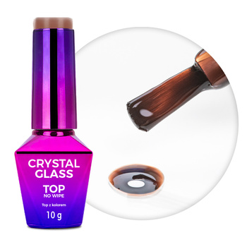 Colorful top coat without washing Crystal Glass Molly Nails Chocolate HEMA/Di-HEMA Free 10g