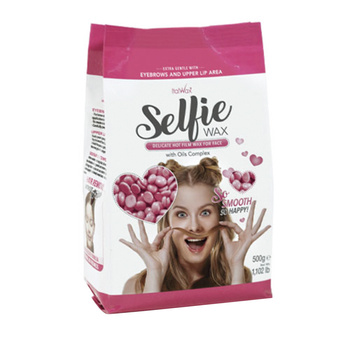 Gentle low-temperature wax for facial hair removal with a complex of oils in Italwax Selfie Wax drops, 500 g