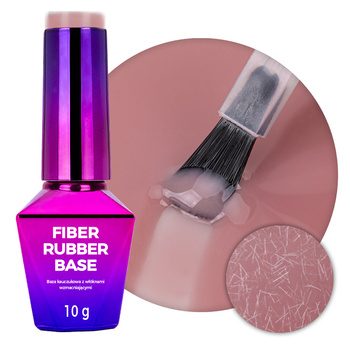 LED/UV rubber base with fibers Molly Nails Rubber Fiber Base Biscotti 10g