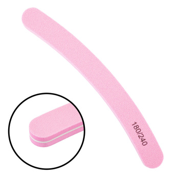 Banana nail file polisher, 180/240 grit, light pink