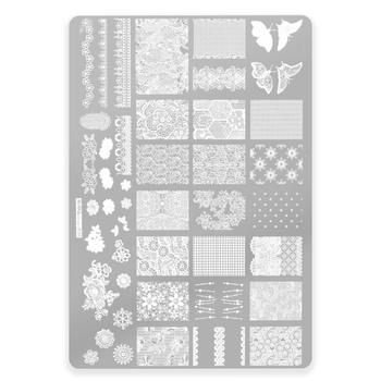 Plate with patterns for stamps plus-038