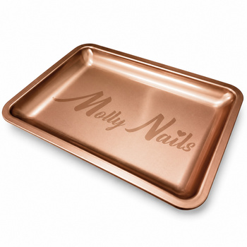 10+1 free MollyNails rectangular copper metal tool tray