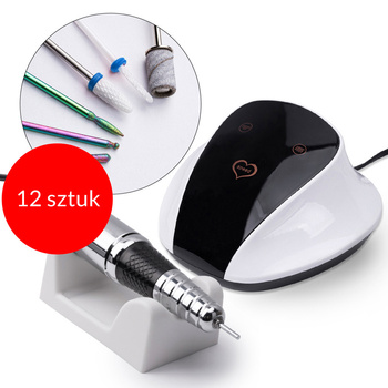 12 pieces 68W No Name nail drill for manicure and pedicure, white M18, 45,000 rpm