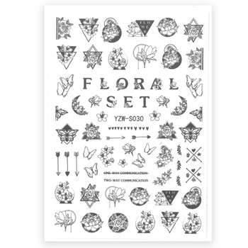 Self-adhesive flower nail stickers YZW-S030