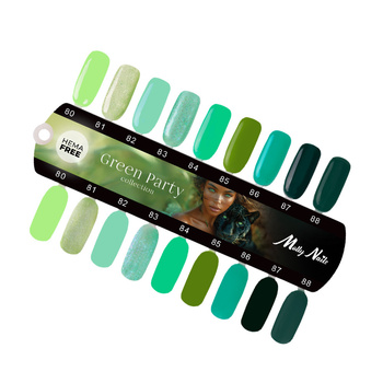 Molly Nails Green Party gloss and matte template, 9 colors