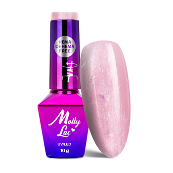 MollyLac Sparkling French Wedding mermaid hybrid nail polish, HEMA/Di-HEMA Free, 10g, No. 706