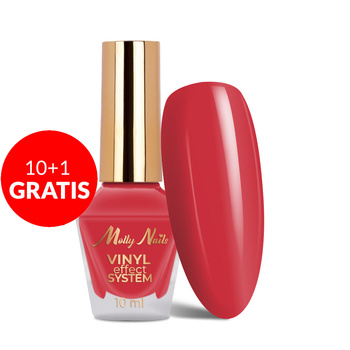 10 + 1 Free Classic Nail Polish STEP 2: Color Lacquer Vinyl Effect System MollyNails Coral 10 ml
