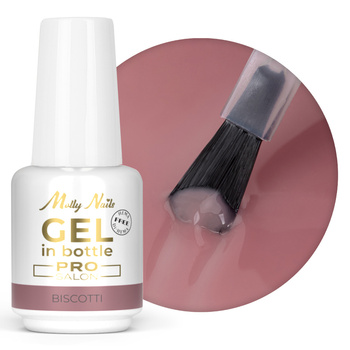 Gel de modelado en botella con pincel Gel in Bottle Molly Nails Pro Salon Biscotti sin HEMA ni Di-HEMA, 15 g