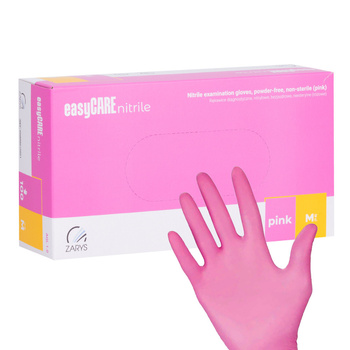 Guantes desechables de nitrilo para diagnóstico y protección Easycare Nitrile Pink, talla M, color rosa, 100 unidades