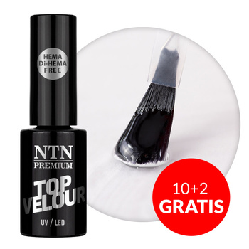 10 + 2 gratis: Mattes Velour-Topcoat, No-Wipe, NTN Premium, HEMA/Di-HEMA-frei, Clear, 5 g