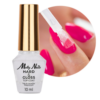 Esmalte con tecnología de brillo y protección polimérica Hard&Gloss; Top Coat MollyNails 10 ml
