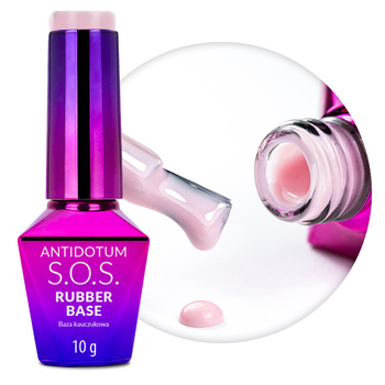 Base de caucho para uñas flexibles, manicura y pedicura S.O.S. Antídoto Molly Nails Cotton Candy 10 g