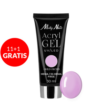 11+1 gratis Acrylgel Polygel Aufbau-Gel für Nagelverlängerungen AcrylGel Molly Nails HEMA/Di-HEMA-frei Wild Orchid 30 ml