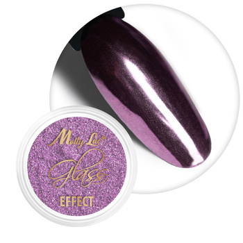 Polvere per decorazioni sulle unghie con effetto specchio MollyLac Glass Effect Lilac n. 6