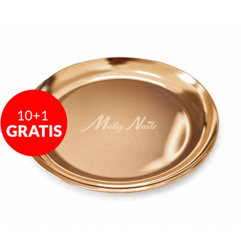 10 + 1 gratuit : Plateau à outils en métal MollyNails, rond, couleur cuivre