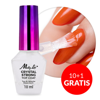 10 + 1 gratis. Capa de acabado para esmaltes clásicos CRYSTAL STRONG Top Coat MollyLac, 10 ml
