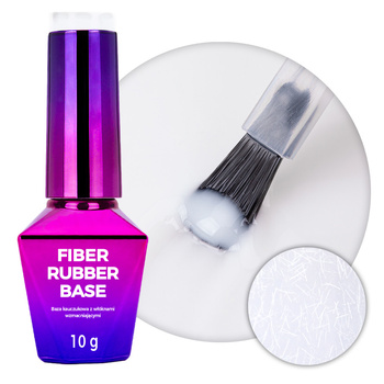 Base de caucho LED/UV con fibras Molly Nails Rubber Fiber Base Milky 10 g