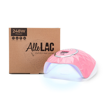 Lámpara para uñas dual UV/LED de 248 W AlleLac para esmaltes híbridos, geles y acrilogel, color rosa Y13