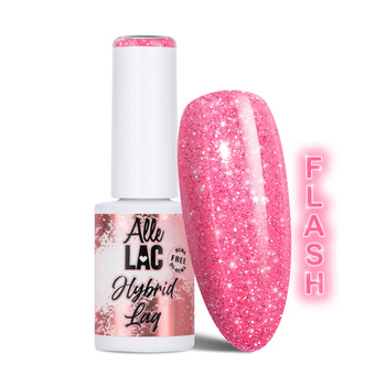 Esmalte híbrido LED/UV Gel Polish Pinks Flash Glitter Light Pink AlleLac sin HEMA/Di-HEMA, 6 g