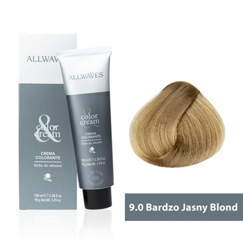 Allwaves Cream Color Hair Dye, Very Light Blonde 9.0, 100 ml