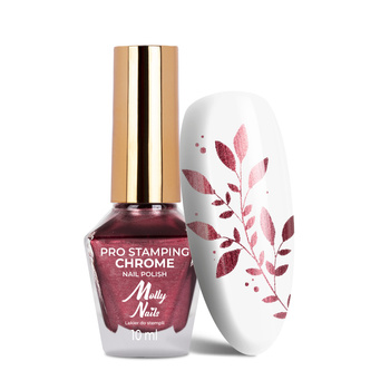 Esmalte para estampado Molly Nails PRO Stamping Red Chrome n.º 10, 10 ml