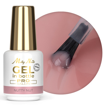 Gel de modelado en botella con pincel Gel in Bottle Molly Nails Pro Salon Nutty Nut sin HEMA ni Di-HEMA, 15 g