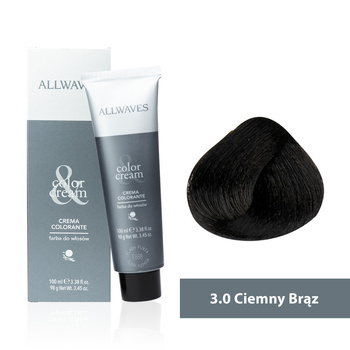 Allwaves Cream Color Hair Dye, Dark Brown P3.0, 100 ml