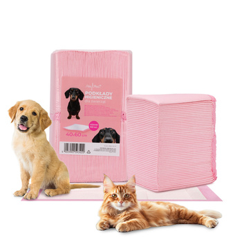 Absorbierende Hundematten – zur Erziehung beim Pinkeln, für Hygiene und Sauberkeit – AlleMed, 100 Stück, 40 x 60 cm, rosa