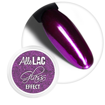 Polvo con efecto espejo para decoraciones de uñas Glass Effect AlleLac Purple n.º 7