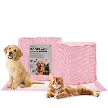 Absorbierende Hundematten – zur Erziehung beim Pinkeln, für Hygiene und Sauberkeit – AlleMed, 50 Stück, 60 x 90 cm, rosa